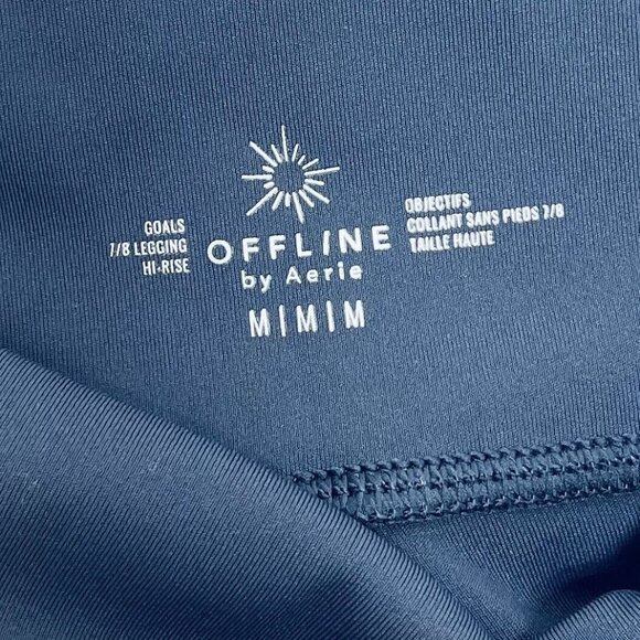 OFFLINE By Aerie Leggings Size M Women’s OG High Waisted Blue Pull On - Picture 9 of 11